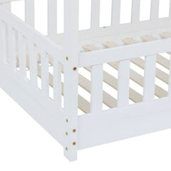 Lit Cabane Enfant Bosco En Pin - Blanc 90x190 Cm