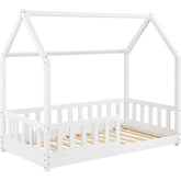 Lit Cabane Enfant Bosco En Pin - Blanc 90x190 Cm