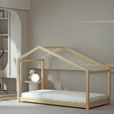 Lit cabane Lilo 90 x 190cm en bois naturel