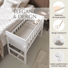 LIT BÉBÉ CODODO / BERCEAU 2 EN 1 «NUAGE» | BLANC