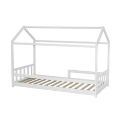 Lit cabane HUTTY 90x190cm Blanc en pin massif